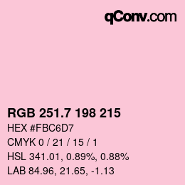 カラーコード: RGB 251.7 198 215 | qconv.com