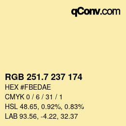 カラーコード: RGB 251.7 237 174 | qconv.com
