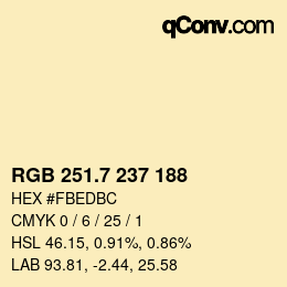 カラーコード: RGB 251.7 237 188 | qconv.com