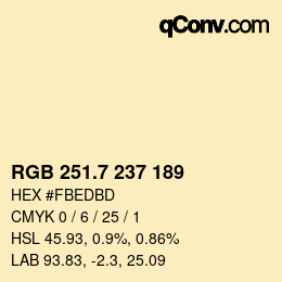 カラーコード: RGB 251.7 237 189 | qconv.com