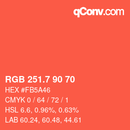 カラーコード: RGB 251.7 90 70 | qconv.com