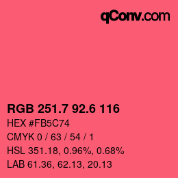 カラーコード: RGB 251.7 92.6 116 | qconv.com