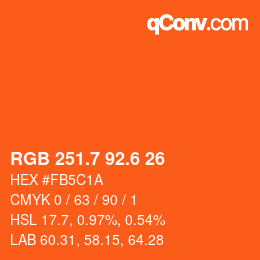 カラーコード: RGB 251.7 92.6 26 | qconv.com