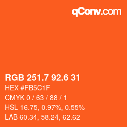 カラーコード: RGB 251.7 92.6 31 | qconv.com
