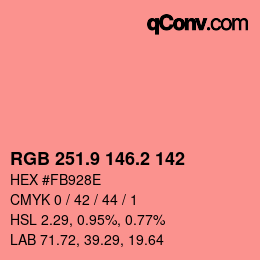 Color code: RGB 251.9 146.2 142 | qconv.com