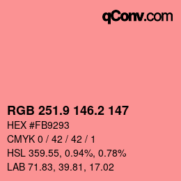 Color code: RGB 251.9 146.2 147 | qconv.com