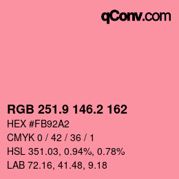 Color code: RGB 251.9 146.2 162 | qconv.com