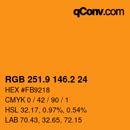 カラーコード: RGB 251.9 146.2 24 | qconv.com