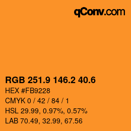 カラーコード: RGB 251.9 146.2 40.6 | qconv.com