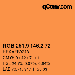 カラーコード: RGB 251.9 146.2 72 | qconv.com