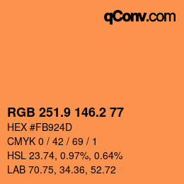 Color code: RGB 251.9 146.2 77 | qconv.com