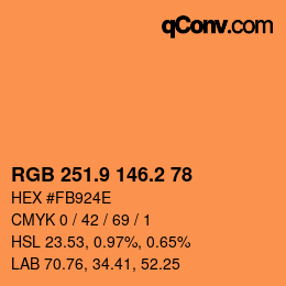カラーコード: RGB 251.9 146.2 78 | qconv.com