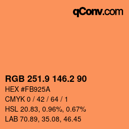 Color code: RGB 251.9 146.2 90 | qconv.com