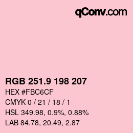 カラーコード: RGB 251.9 198 207 | qconv.com