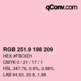 Color code: RGB 251.9 198 209 | qconv.com