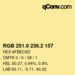 Color code: RGB 251.9 236.2 157 | qconv.com