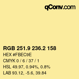 Color code: RGB 251.9 236.2 158 | qconv.com