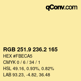 Color code: RGB 251.9 236.2 165 | qconv.com