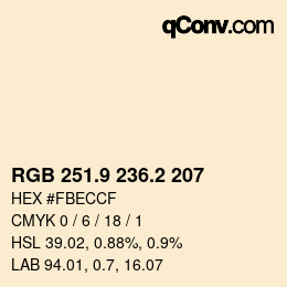 Color code: RGB 251.9 236.2 207 | qconv.com