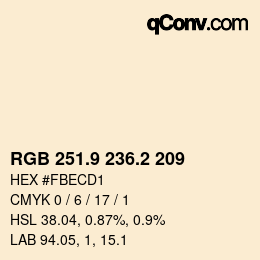 Color code: RGB 251.9 236.2 209 | qconv.com
