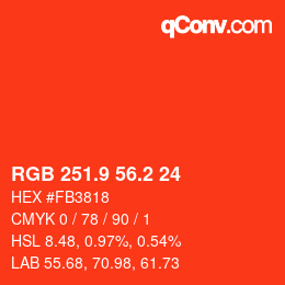 カラーコード: RGB 251.9 56.2 24 | qconv.com