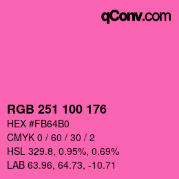 カラーコード: RGB 251 100 176 | qconv.com