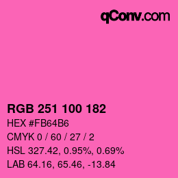 Color code: RGB 251 100 182 | qconv.com