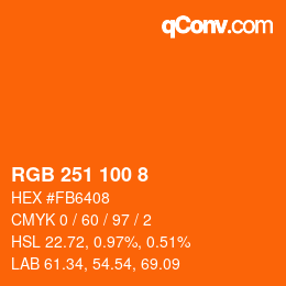 Color code: RGB 251 100 8 | qconv.com