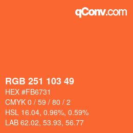 カラーコード: RGB 251 103 49 | qconv.com