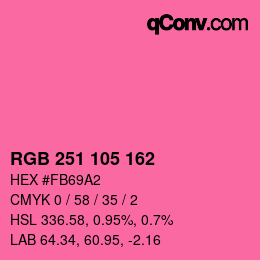 Color code: RGB 251 105 162 | qconv.com