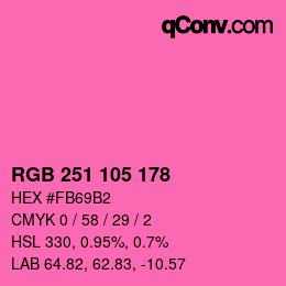 Color code: RGB 251 105 178 | qconv.com