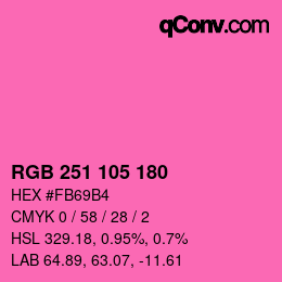 Color code: RGB 251 105 180 | qconv.com