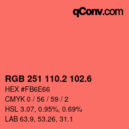 カラーコード: RGB 251 110.2 102.6 | qconv.com