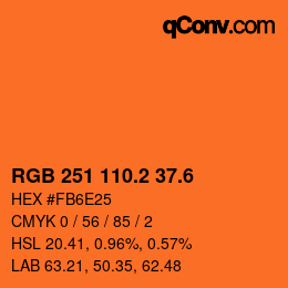 カラーコード: RGB 251 110.2 37.6 | qconv.com
