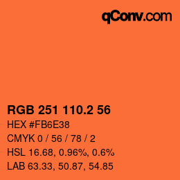 カラーコード: RGB 251 110.2 56 | qconv.com