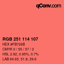 Color code: RGB 251 114 107 | qconv.com