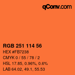 颜色代码: RGB 251 114 56 | qconv.com