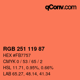 Color code: RGB 251 119 87 | qconv.com