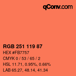 カラーコード: RGB 251 119 87 | qconv.com