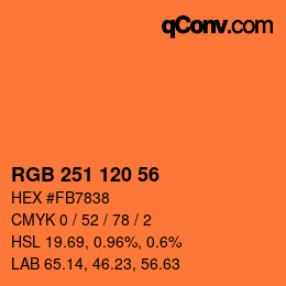Color code: RGB 251 120 56 | qconv.com