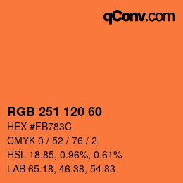 Color code: RGB 251 120 60 | qconv.com