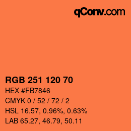 カラーコード: RGB 251 120 70 | qconv.com