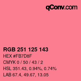 Color code: RGB 251 125 143 | qconv.com