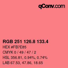 カラーコード: RGB 251 126.8 133.4 | qconv.com