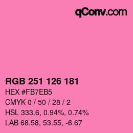 Color code: RGB 251 126 181 | qconv.com