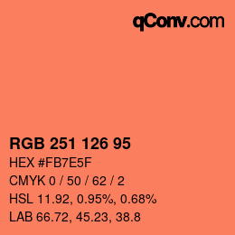 Color code: RGB 251 126 95 | qconv.com
