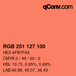 Color code: RGB 251 127 100 | qconv.com