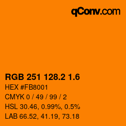 カラーコード: RGB 251 128.2 1.6 | qconv.com