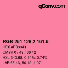 カラーコード: RGB 251 128.2 161.6 | qconv.com