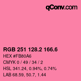 カラーコード: RGB 251 128.2 166.6 | qconv.com